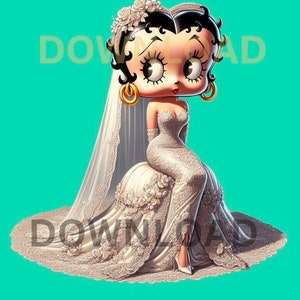 Wedding PNG Download Watercolor Wedding Png Betty Boop Download Gift for Bride Wedding Tumbler Png Betty Boop Design PNG b1