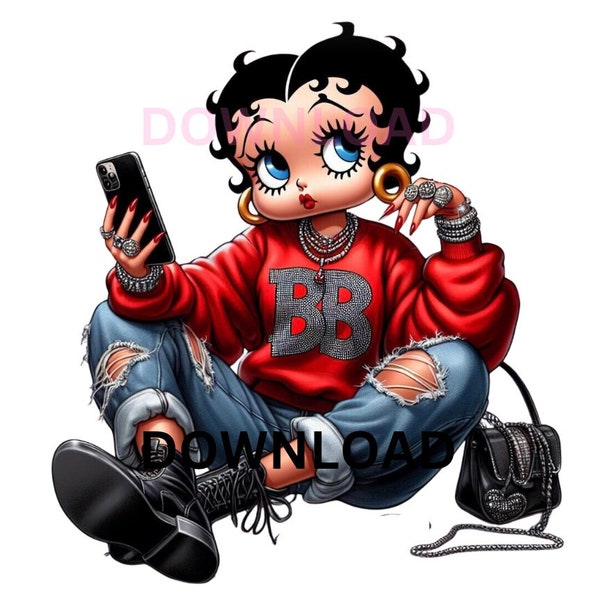 Betty Boop Download, Betty Boop PNG, Betty Boop Sublimation Design, BettyBoop, png Betty Boop