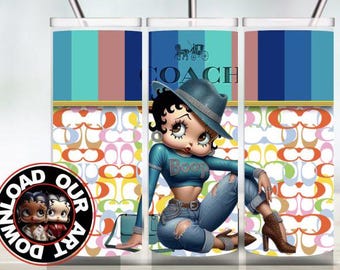 Wrapping tumbler Purse Tumbler wrap PNG purse design Png black Betty Boop Png 20 oz tumbler png sublimation wrap png designer design