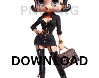 Kokette Mädchen png Streetwear t-shirt Design png Betty Boop Download dtf png Becher Sublimation Design Digital nur dtf Mode Clip Art