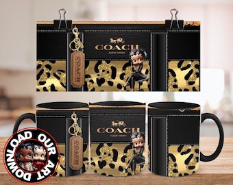 Boss Babe Black Betty Boop Mug Wrap sublimation mug wrap designer png wrap  mugwrap, Boss Lady Purse wrap Coach Design Female Empowerment