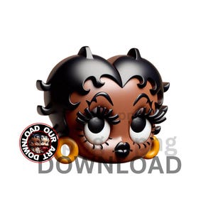 Clipart png Betty Boop Download art PNG Sublimation Design black Betty Boop streetwear tshirt png digital only dtf png high definition