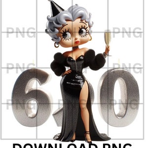 Inviti per feste di compleanno 60° compleanno Betty Boop PNG, Clip art di celebrazione, compleanno personalizzato della mamma, festa della nonna 60° compleanno sessanta png