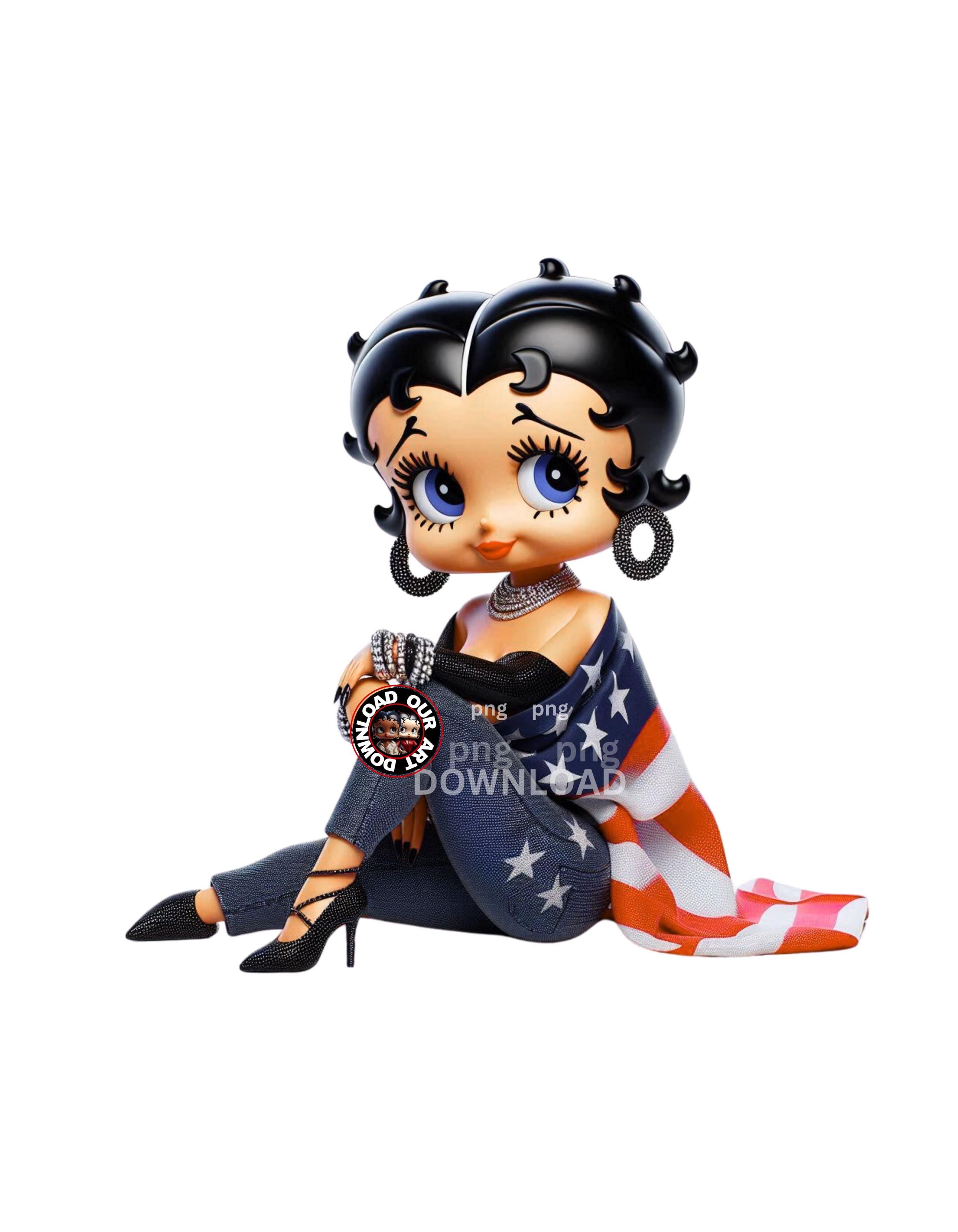 Betty Boop 星条旗柄 フィギュア America 250 Flag USA Png Betty Boop Download Cute USA PNG Betty