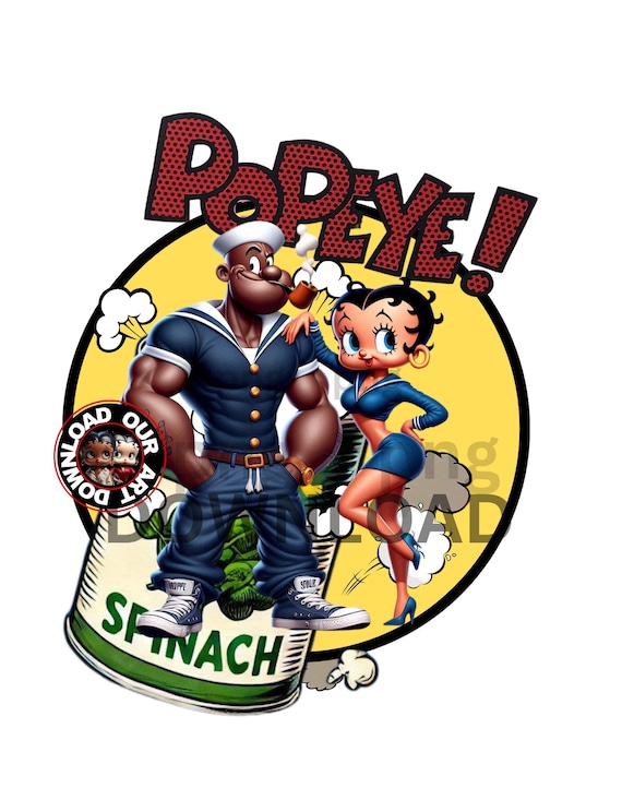 Black Popeye Png Black Betty Boop Popeye Jpg Betty Boop Png Retro