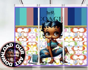 Wrapping tumbler Purse Tumbler wrap PNG purse design Png black Betty Boop Png 20 oz tumbler png sublimation wrap png designer design