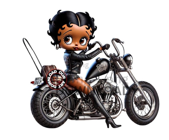Motorcycle Png Black Betty Boop Designs Motorcycle PNG  Download Shirt PNG Sublimation png Biker rider bike week motor cycler png boss babe
