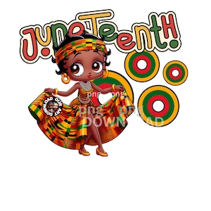 Juneteenth png Afro artful  Black Betty Boop Black History Month png sublimation designer png Black History Figure Womanly black woman png