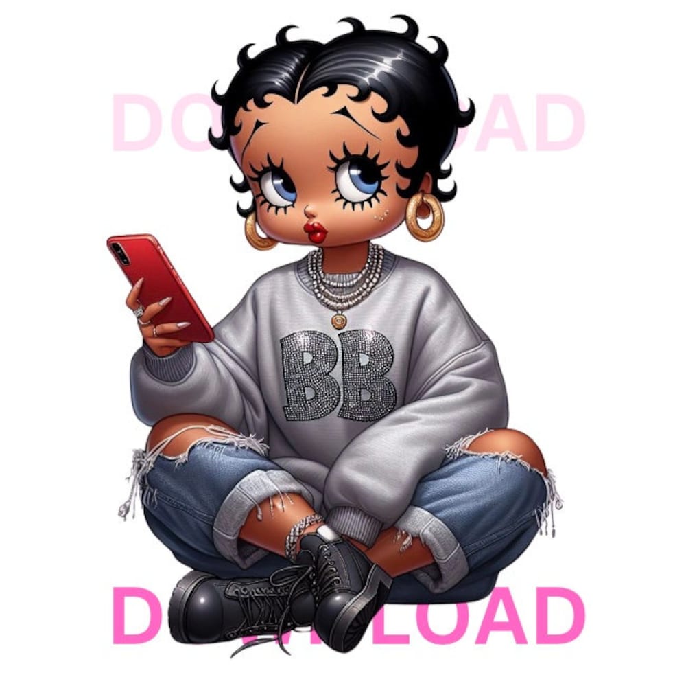 Alwaysky Style Betty Boop Download, Betty Boop Png, Betty Boop Sublimation Design, Bettyboop, Urban Shirt Png, African American Png