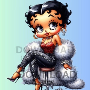 Betty Boop Download Betty Boop PNG, Betty Boop Sublimation Design sublimation dtf png shirt designer png retro cartoon