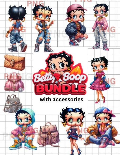 Bundle Betty Boop Png Download Png Sublimation Png Dtf Sticker Betty ...