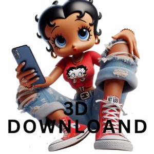 Download 3D di Betty Boop, Betty Boop PNG, Betty Boop Sublimation Design, BettyBoop, sublimazione png 3D, disegni png di design