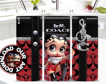 Diseño para bolso o vaso térmico de Betty Boop: Diseño PNG de 20 oz para sublimación (descarga digital)