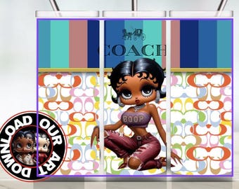 Wrapping tumbler Purse Tumbler wrap PNG purse design Png black Betty Boop Png 20 oz tumbler png sublimation wrap png designer design