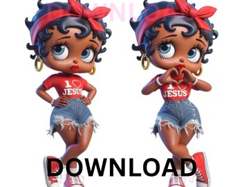 Jesus vibes png Faith Png Christian png Jesus Lover PNG, BettyBoop PNG Sublimation Design dtf png Inspirational PNG Black Betty Boop