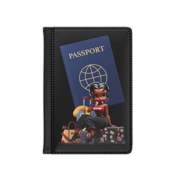 Black Betty Boop Passport Cover, Travelers Gift, College Graduation Gift, black girl travel passport, girls passport