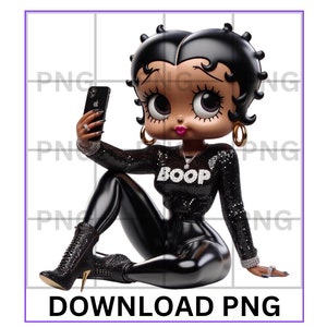 Betty Boop Download, Png Sublimation Design, black Betty Boop, streetwear shirt png, melanin Betty Boop, Betty Boop Tumbler Wrap