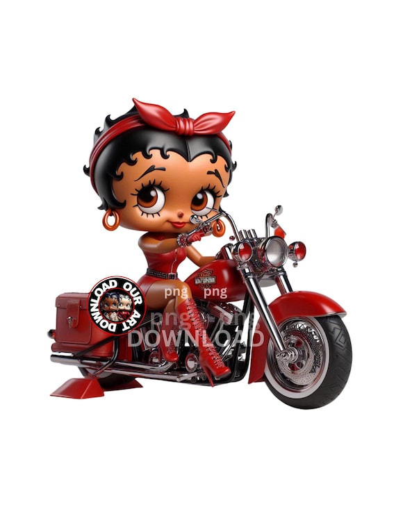 Motorcycle Png Black Betty Boop Download Sublimation Dtf Png Black