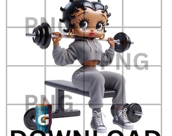 Fitness png Workout gym Aerobics png Black Girl png fitness png Workout png Betty Boop Download Black Betty Boop PNG Sublimation design