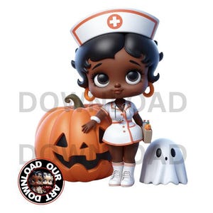 Black Nurse Png Spooky Season Png Funny Halloween png Betty Boop PNG digital PNG BettyBoop black Betty Boop