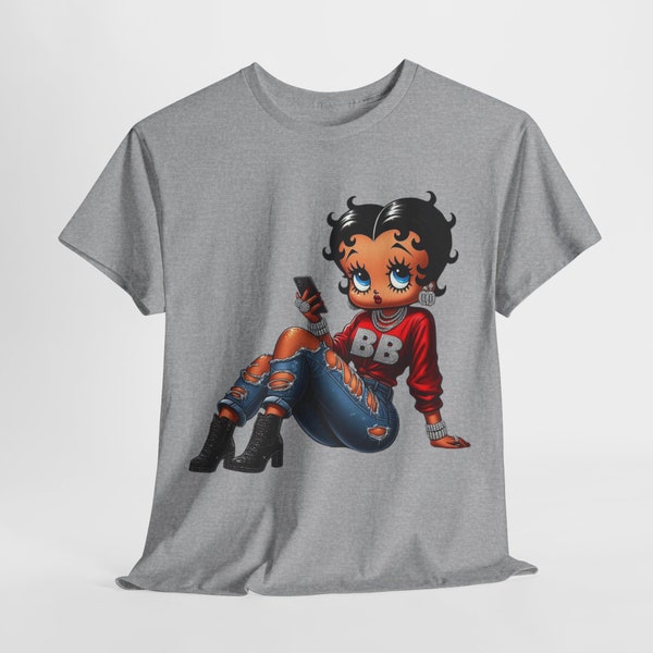 Streetwear Betty Boop, Black Betty Boop, Betty Gear, Betty Girl, Betty Boop Tshirt, Unisex Heavy Cotton Tee