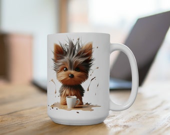 Yorkie Dog mug Coffee Lover Png Mug Wrap Terrier png cute coffee cup wrap sublimation coffee cup png, mom coffee designs png  Kawaii dog 1