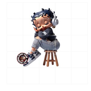 Urban t-shirt png, PNG Black Betty Boop, Tumbler Betty Boop, Personalize Tumbler Wrap Betty Boop, streetwear png image 5