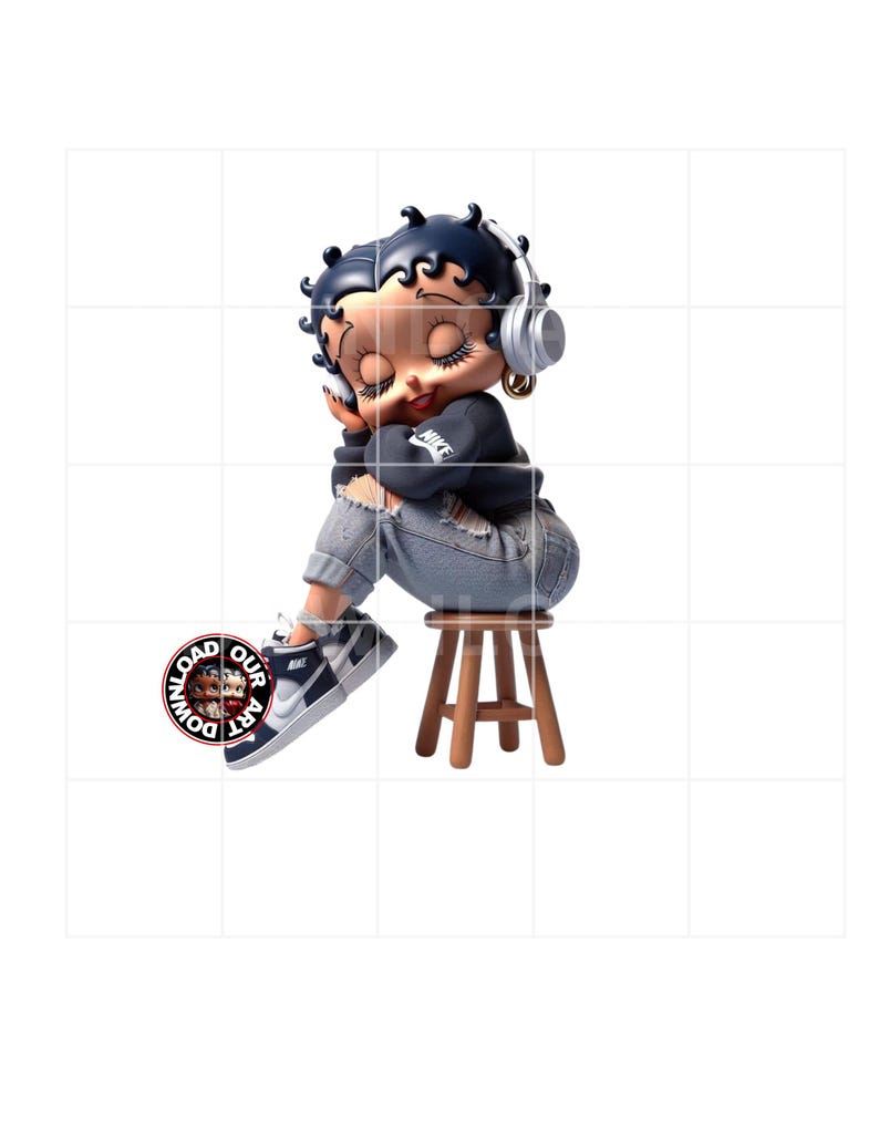 Urban t-shirt png, PNG Black Betty Boop, Tumbler Betty Boop, Personalize Tumbler Wrap Betty Boop, streetwear png image 5