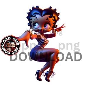Betty Boop Download, Betty Boop disco PNG Sublimation dtf png tshirt sublimation Powerful black girl png black girl magic Retro png