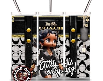Designer tumbler png Betty Boop Purse Tumbler wrap PNG purse design png 20oz tumbler png sublimation motivation gift png