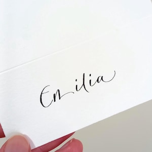 Segnaposto personalizzati, scritti a mano, stile moderno per matrimoni, feste e cerimonie | Luxury Calligraphy | Calligrafia per eventi