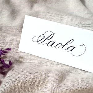 Segnaposto personalizzati, scritti a mano, eleganti per matrimoni, feste e cerimonie | Segnaposto classici | Calligrafia tradizionale