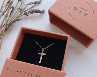 Dainty 18K Gold Cross Necklace, Small Gold Plated Cross Necklace, Religious Gift, Christian Gift for her, Mother's Day Gift