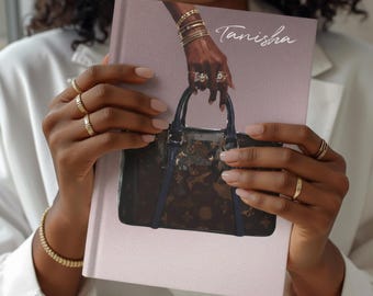 Diario personalizzato con copertina rigida opaca: borsa nera, elegante taccuino