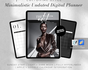 Agenda digitale editoriale senza data per GoodNotes e Notability, 2026 (download immediato)