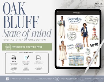 Album di adesivi Oak Bluffs Goodnotes: 200 adesivi digitali per agenda estiva dedicati alle donne nere