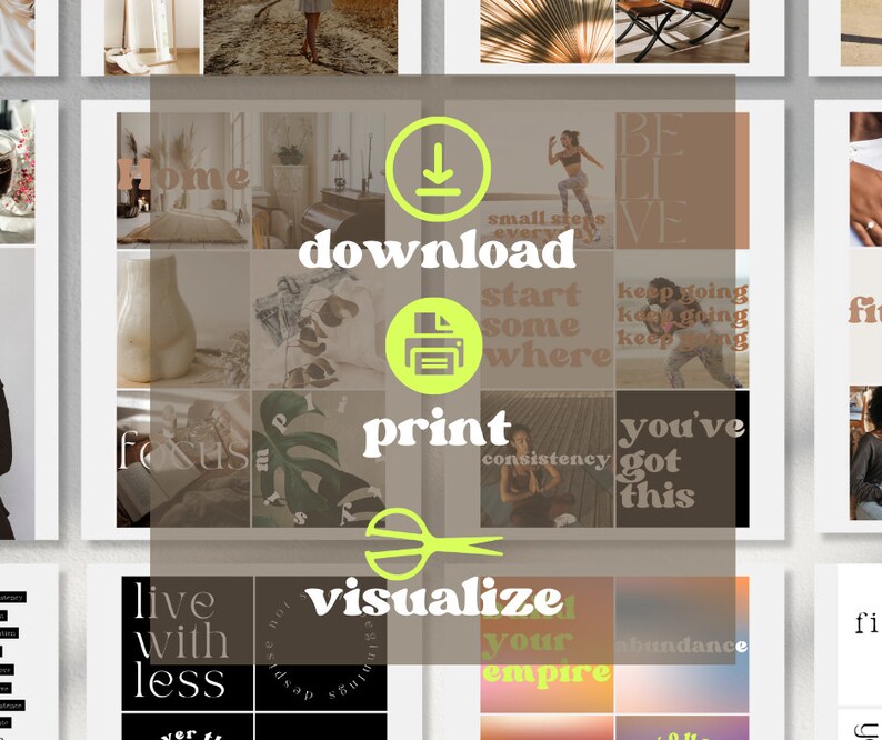 Dream Life Vision Board Printable Bundle 300 Aesthetic Pages &amp; Planner ...