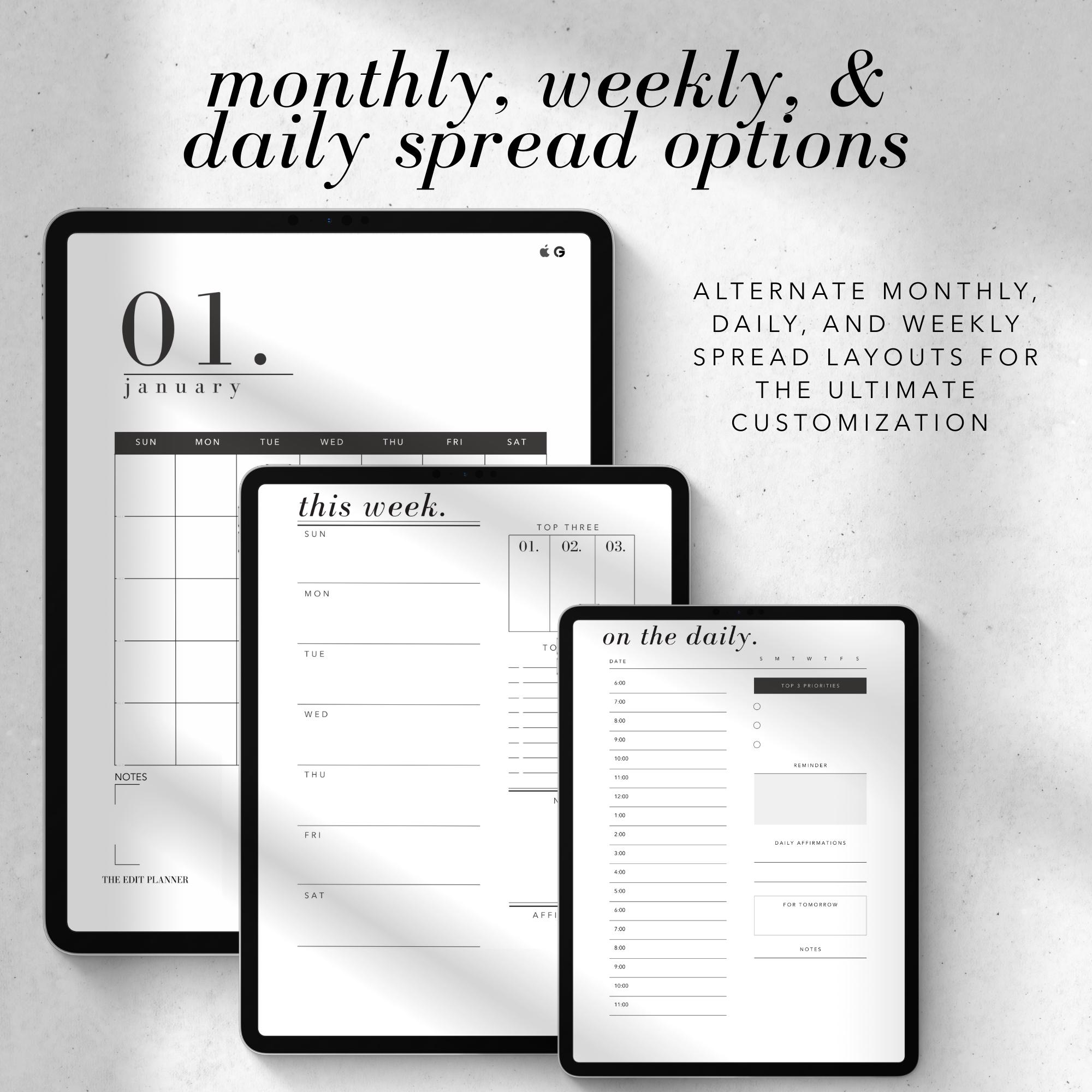 2026 Undated Editorial Digital Planner for Goodnotes & Notability ...