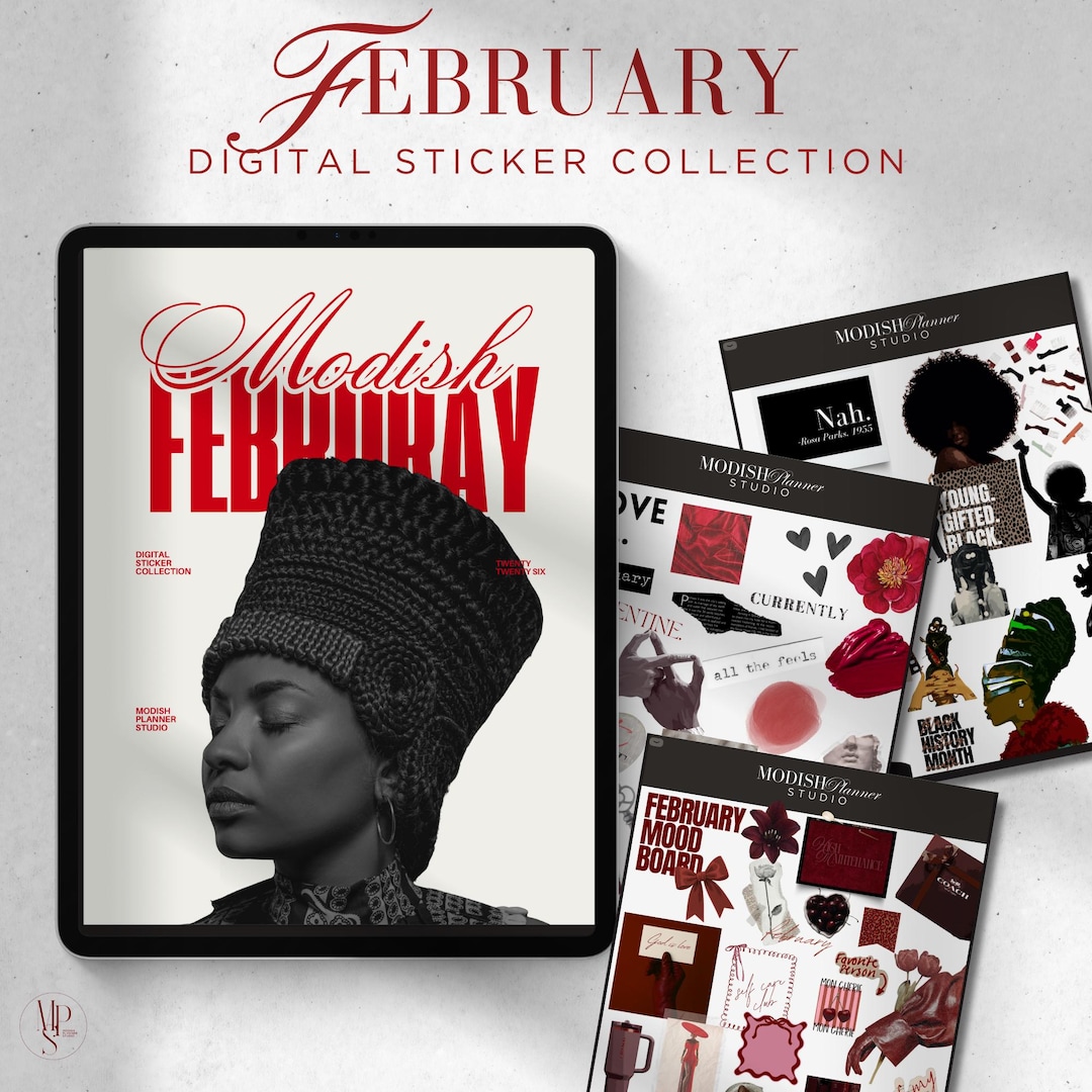 February Digital Sticker Collection | Black History Month, Valentine's ...