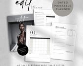Minimalist printable 2026 dated planner | A5 | A6 | personal wide | half letter | planner inserts