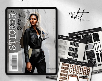 Adesivi per agenda digitale minimalista: pacchetto PNG Chic GoodNotes (download istantaneo)