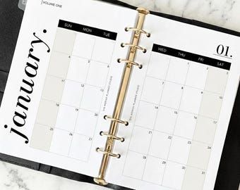 A5 Monthly Planner Inserts | Minimal Dated Pages (PDF)