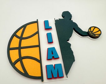 Custom Basketball Player Cake Topper, Sports Birthday Party Decor