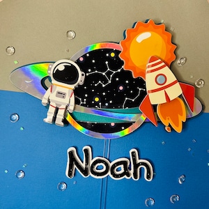 Outer Space Cake Topper, First Trip to sun Centerpiece, Astronaut Party Decor, Outer Space Handmade Cake Topper, Solar System Cake Topper
