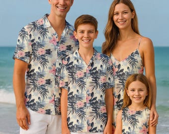 Matching Hawaiian Family Outfits: Tropical Floral Shirts & Dresses