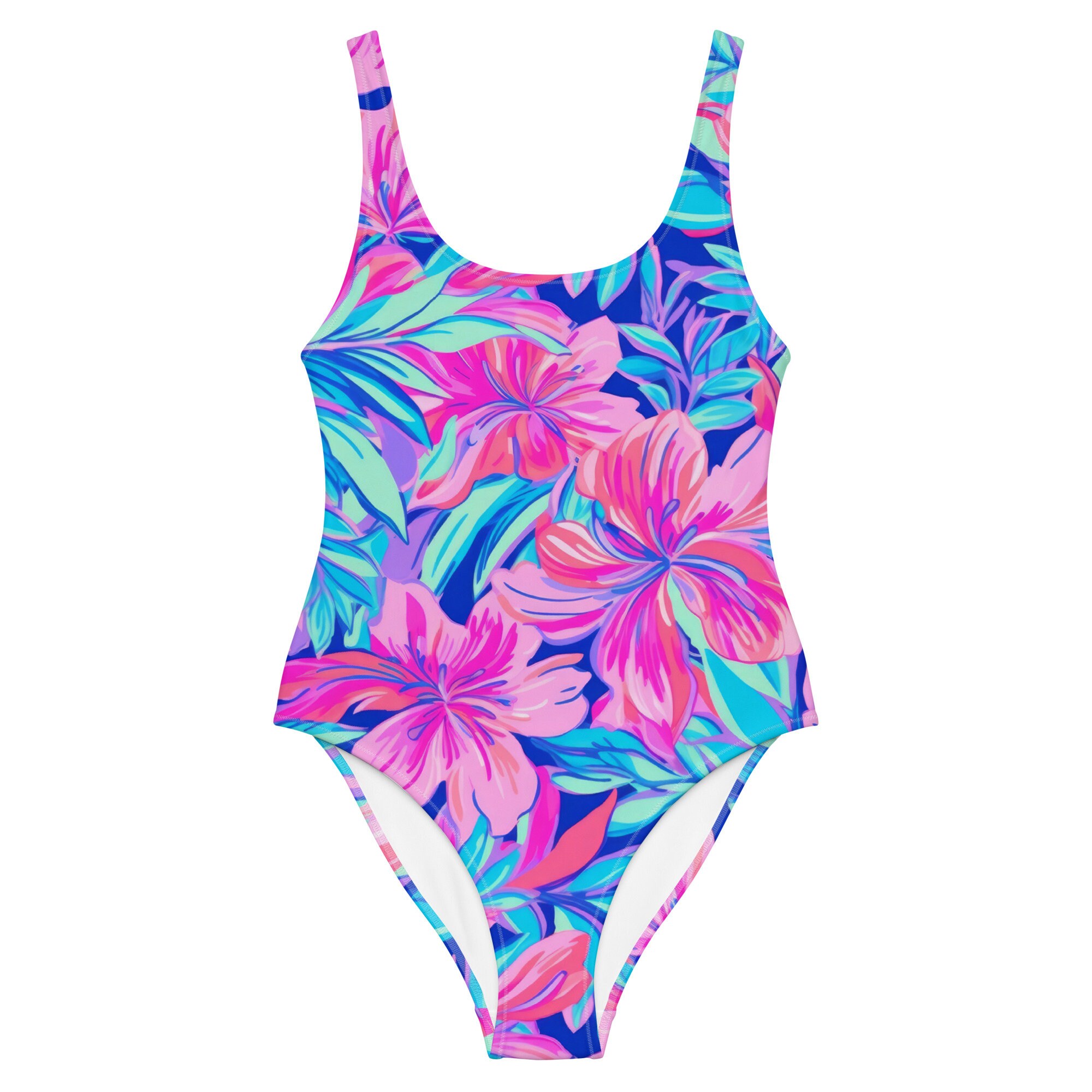 Sexy Floral Ptrint One-Piece Sporty Swimsuit