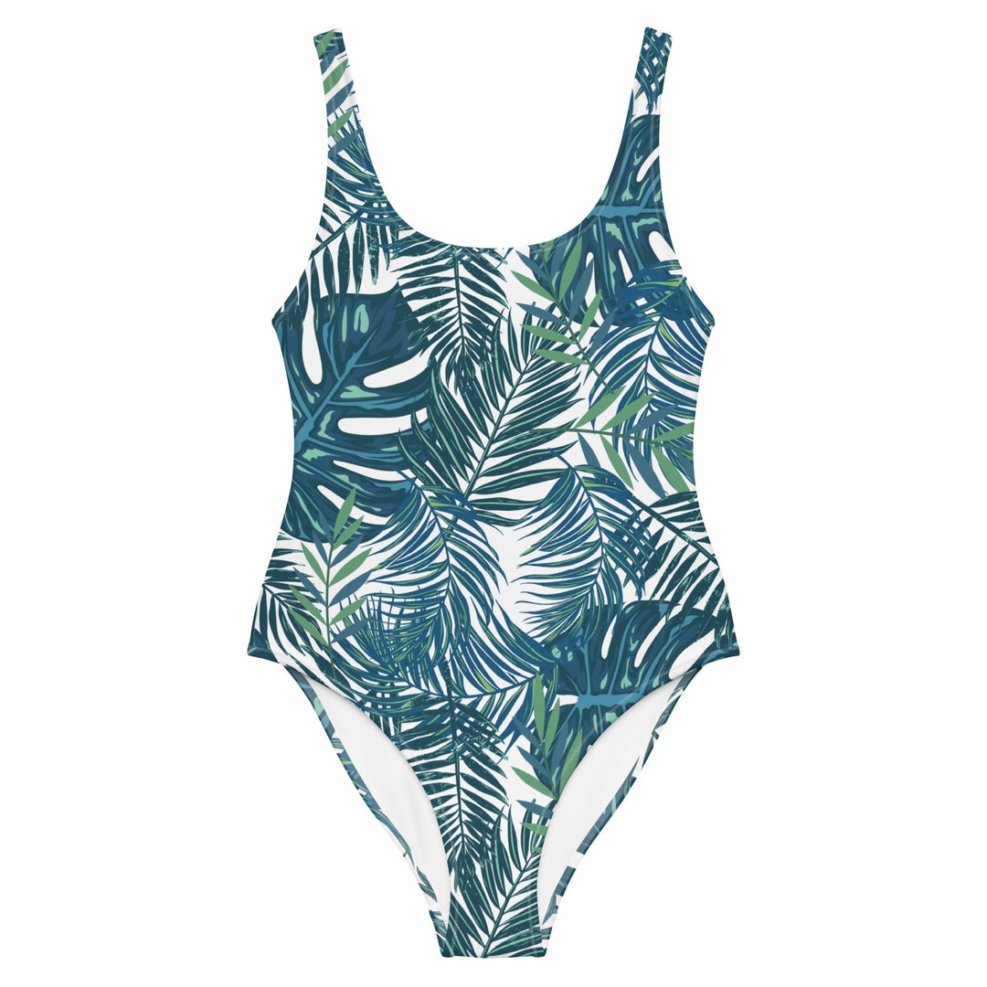 Leaves Print One Piece Swimsuit