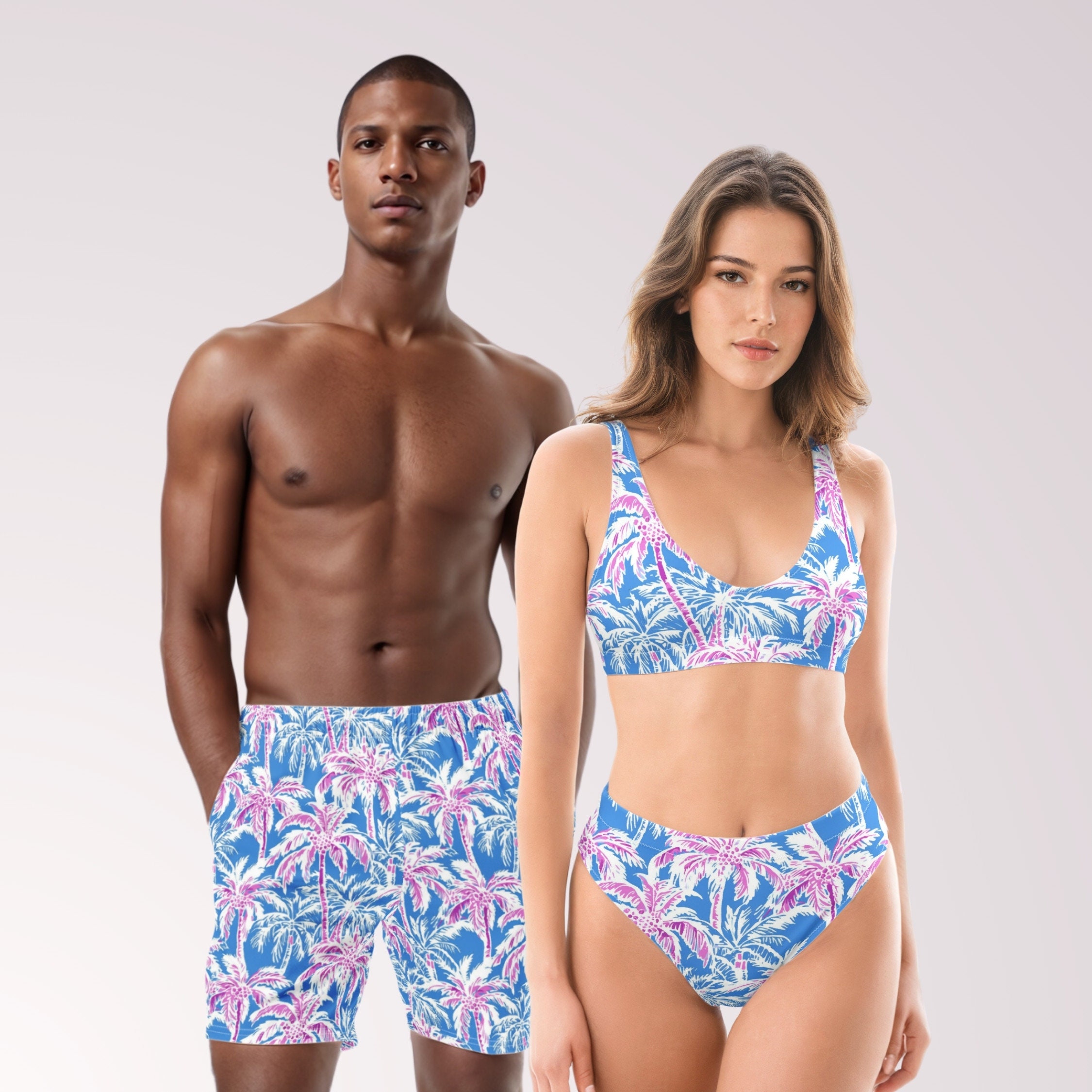 Palm print bathing suit sale