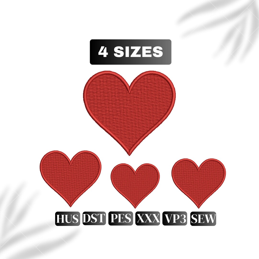 Heart Embroidery Design, Heart Embroidery Files, Mini Heart Embroidery Design, Love Heart Shapes