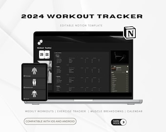 Notion Ultimate Workout Planner 2024 All-in-One Notion Dashboard Advanced Exercise Log Personal Fitness and Progress Extended Tracker